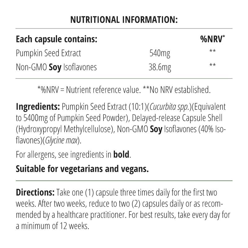 Pumpkin Seed Extract label