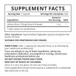 Lithium Balance Supplement Facts